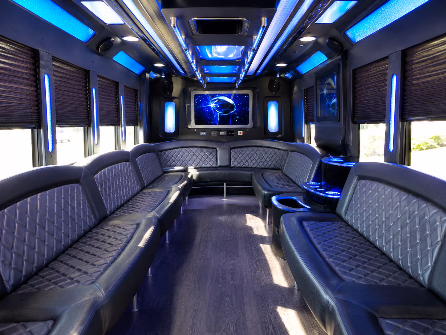 sunnyvale 28 passenger party bus inside